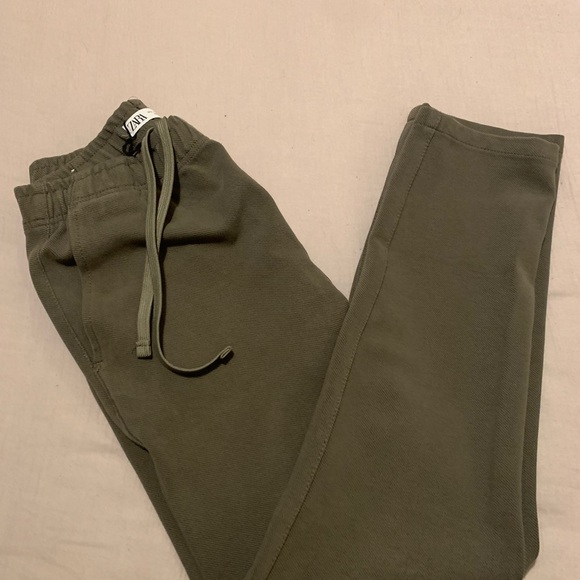 Zara Khaki Textured Trousers - Picture 10 of 10